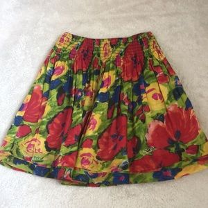 Vintage Y2K Hollister Bright Floral Elastic Waist mini Skirt NWOT